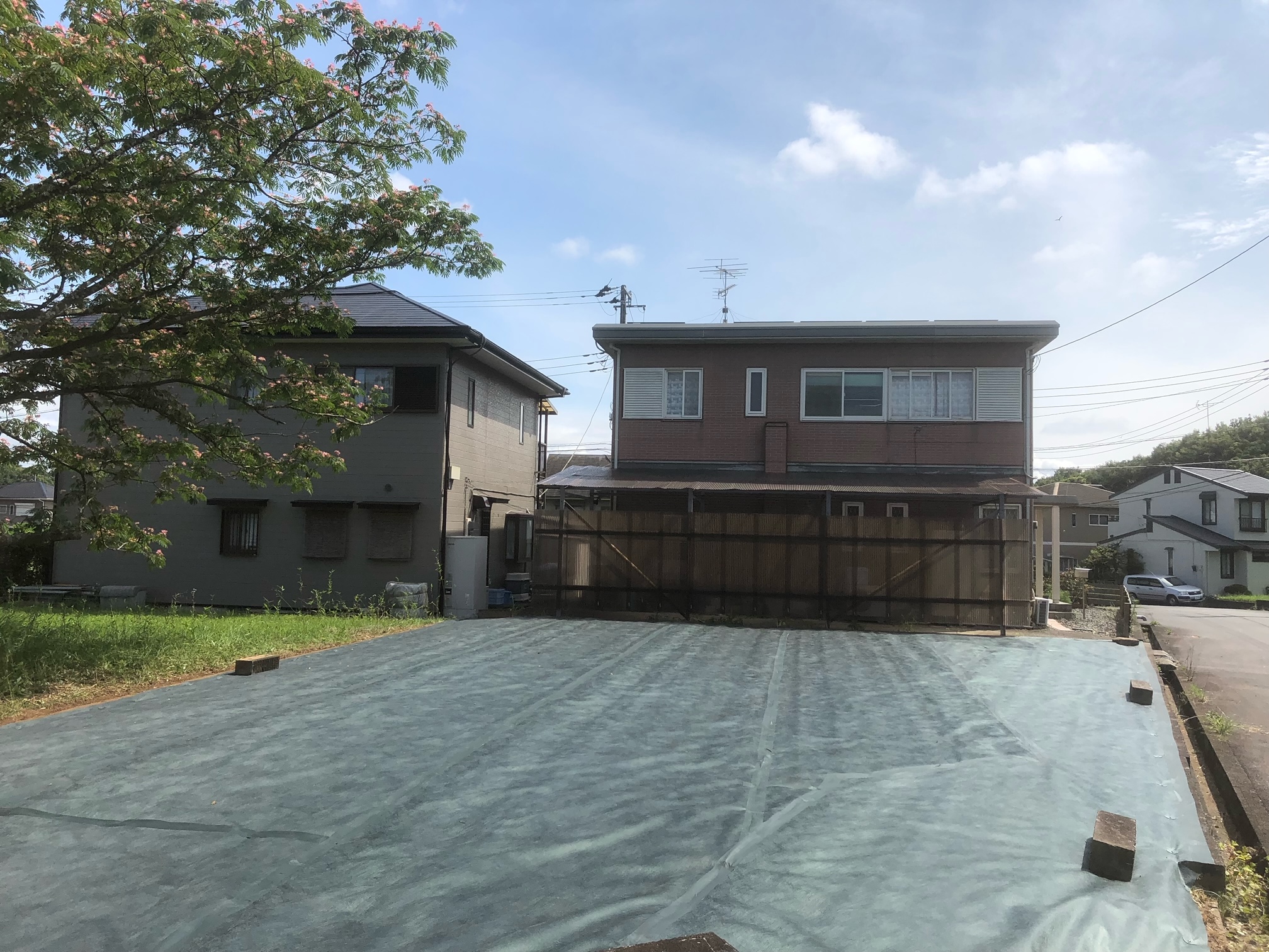 防草シート敷設完了